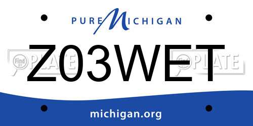 Z03WET Michigan License Plate