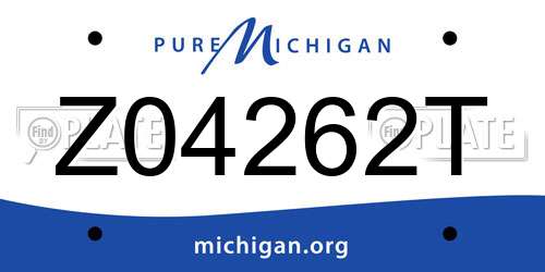 Z04262T Michigan License Plate