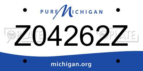Z04262Z Michigan License Plate