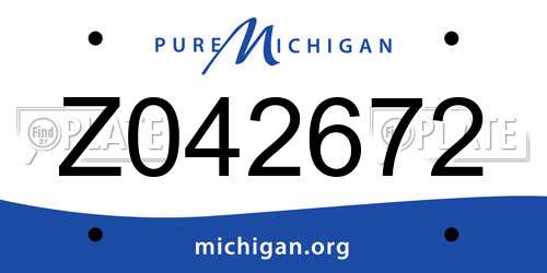 Z042672 Michigan License Plate