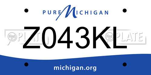 Z043KL Michigan License Plate