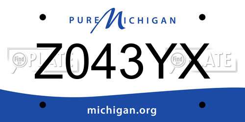 Z043YX Michigan License Plate
