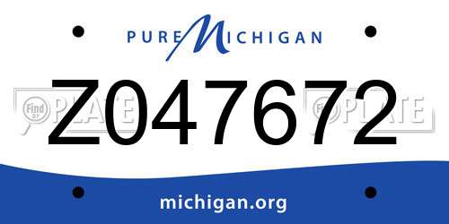 Z047672 Michigan License Plate