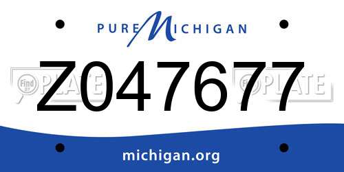 Z047677 Michigan License Plate