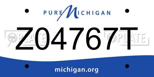 Z04767T Michigan License Plate