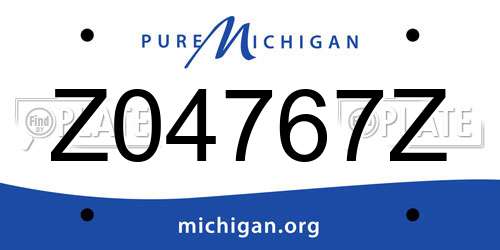 Z04767Z Michigan License Plate