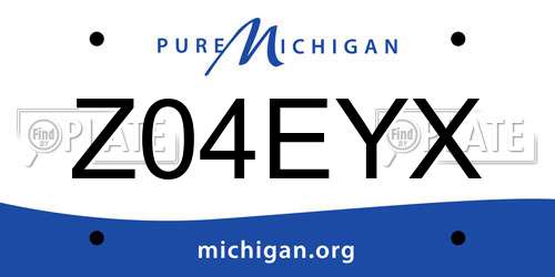 Z04EYX Michigan License Plate