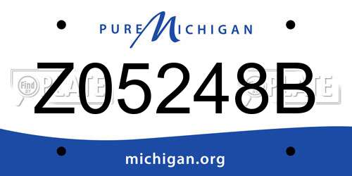 Z05248B Michigan License Plate