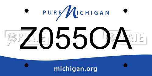 Z055OA Michigan License Plate