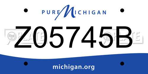Z05745B Michigan License Plate