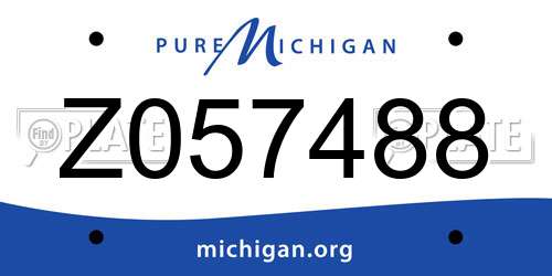 Z057488 Michigan License Plate