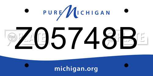 Z05748B Michigan License Plate