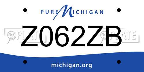 Z062ZB Michigan License Plate