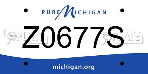 Z0677S Michigan License Plate