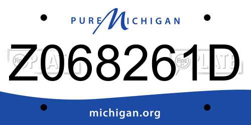 Z068261D Michigan License Plate