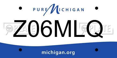Z06MLQ Michigan License Plate