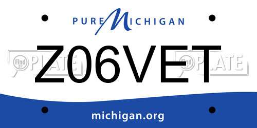 Z06VET Michigan License Plate