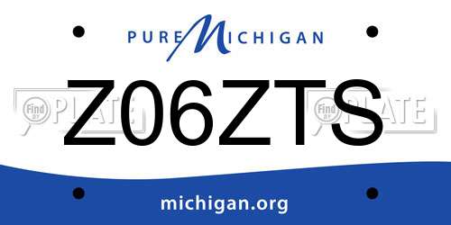 Z06ZTS Michigan License Plate