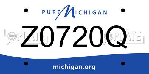 Z0720Q Michigan License Plate