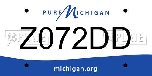 Z072DD Michigan License Plate