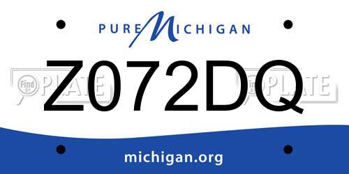 Z072DQ Michigan License Plate