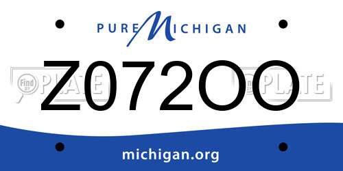 Z072OO Michigan License Plate