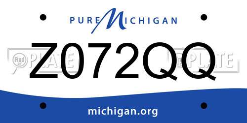 Z072QQ Michigan License Plate