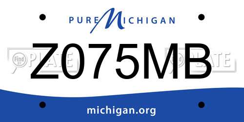 Z075MB Michigan License Plate