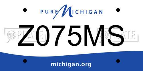 Z075MS Michigan License Plate