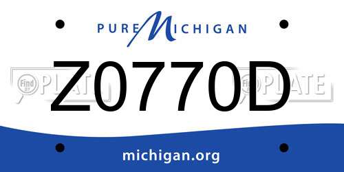 Z0770D Michigan License Plate