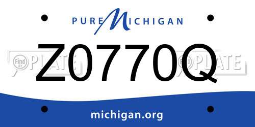 Z0770Q Michigan License Plate