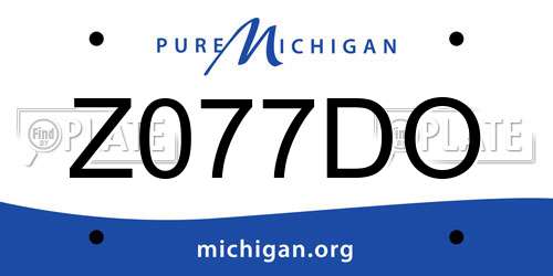 Z077DO Michigan License Plate