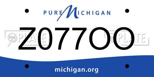Z077OO Michigan License Plate