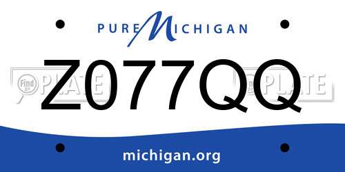Z077QQ Michigan License Plate