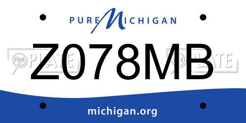 Z078MB Michigan License Plate