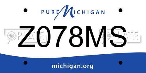 Z078MS Michigan License Plate