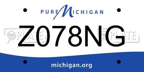 Z078NG Michigan License Plate