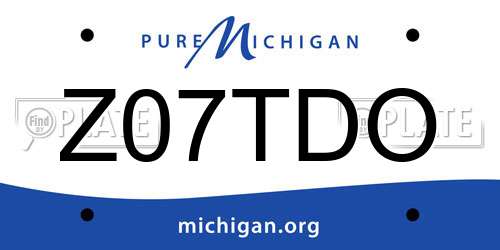 Z07TDO Michigan License Plate