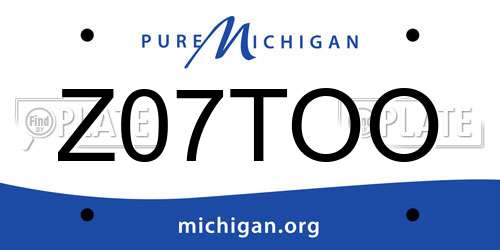 Z07TOO Michigan License Plate