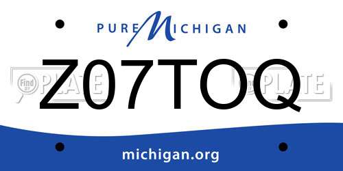 Z07TOQ Michigan License Plate