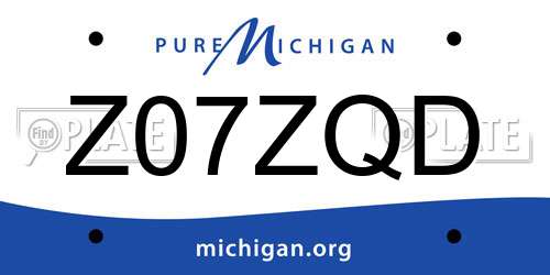 Z07ZQD Michigan License Plate