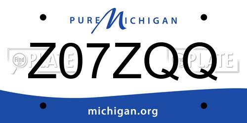 Z07ZQQ Michigan License Plate
