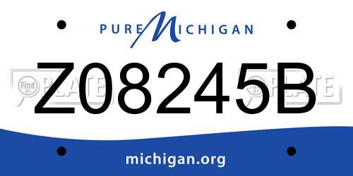 Z08245B Michigan License Plate
