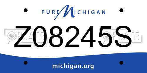 Z08245S Michigan License Plate