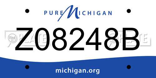Z08248B Michigan License Plate
