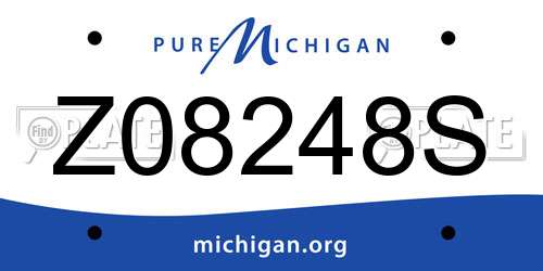 Z08248S Michigan License Plate