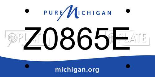 Z0865E Michigan License Plate