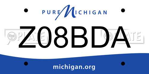 Z08BDA Michigan License Plate