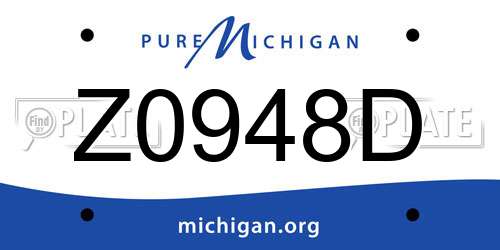 Z0948D Michigan License Plate