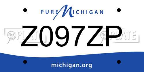 Z097ZP Michigan License Plate